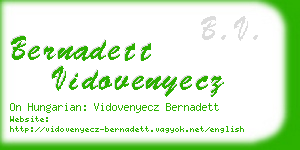 bernadett vidovenyecz business card